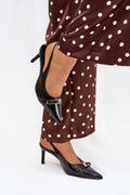 Women's Pointed Toe Buckle Stiletto Pumps-Pumps Shoes-LeStyleParfait