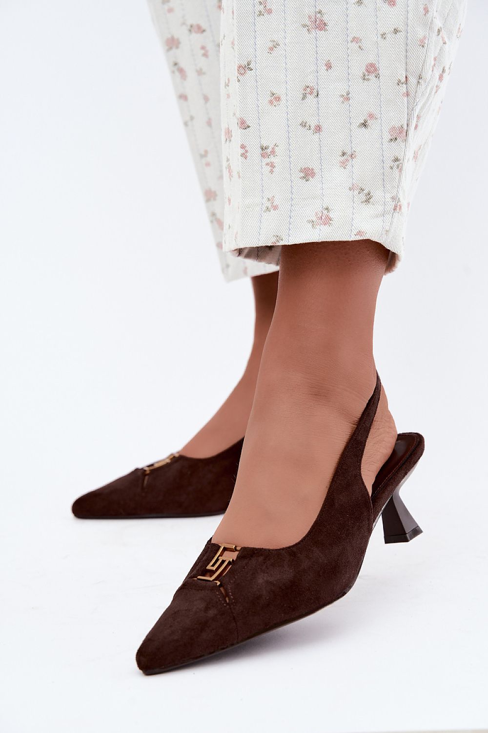 Women's Pointed Toe Slingback Block Heel Pumps-Pumps Shoes-LeStyleParfait
