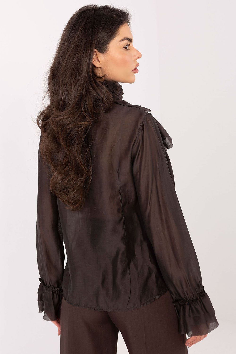 Women's Stand Collar Elegant Shirt — Black-LeStyleParfait
