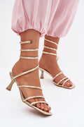 Women’s Strappy Square Toe Heel Sandals-Women's Sandals-LeStyleParfait