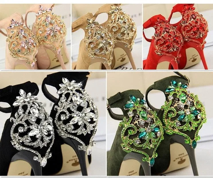 Women's Suede-Look Buckle Strap Stiletto Pumps-Pumps Shoes-LeStyleParfait
