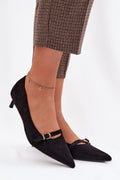 Women's Suede-Look Pointed Toe Kitten Heel Pumps-Pumps Shoes-LeStyleParfait