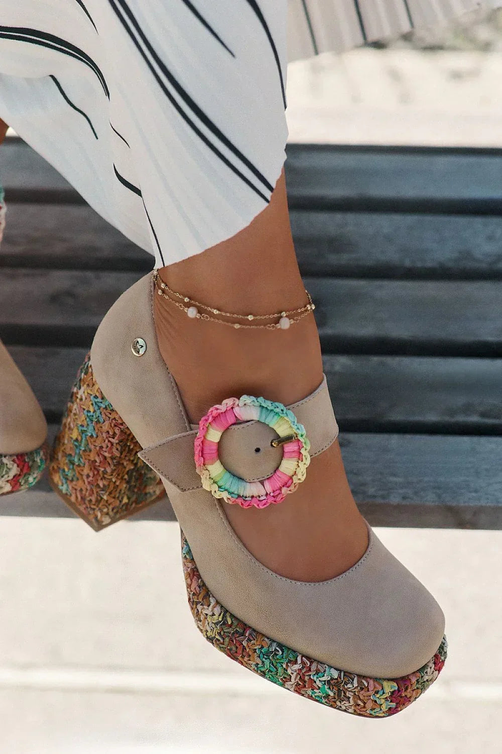 Women's Suede Platform Mary Jane Block Heel Pumps-Pumps Shoes-LeStyleParfait