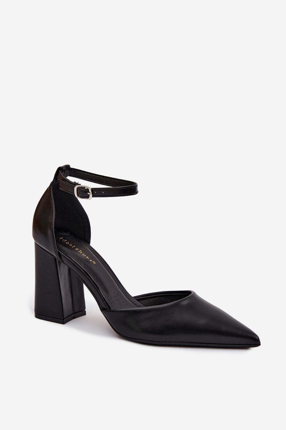 Women's Vegan Ankle Strap Block Heel Pumps-Pumps Shoes-LeStyleParfait