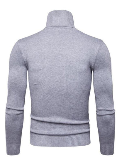 Wool Thick Knitted Turtleneck Men Sweater - Pullover Sweater - LeStyleParfait