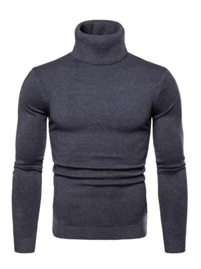 Wool Thick Knitted Turtleneck Men Sweater - Pullover Sweater - LeStyleParfait