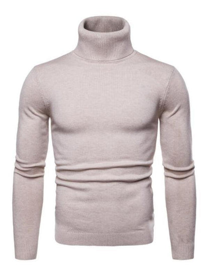 Wool Thick Knitted Turtleneck Men Sweater - Pullover Sweater - LeStyleParfait