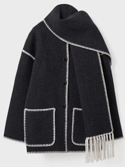 Woolen Shawl Coat for Women-Shawl Coat-LeStyleParfait