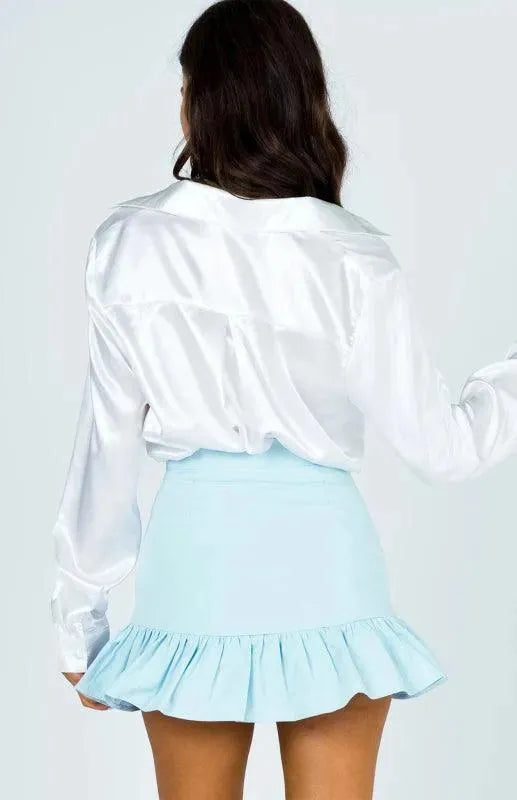 Wrap Pleated Mini Skirt-Women's Skirt-LeStyleParfait