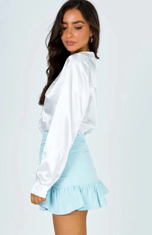 Wrap Pleated Mini Skirt-Women's Skirt-LeStyleParfait