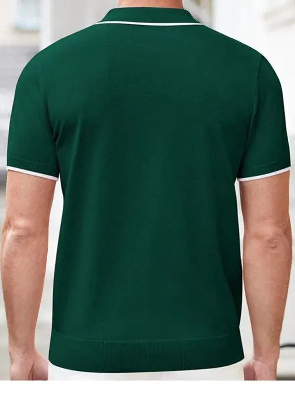 Zipper Knitted Men Polo Shirt - Polo Shirt - LeStyleParfait