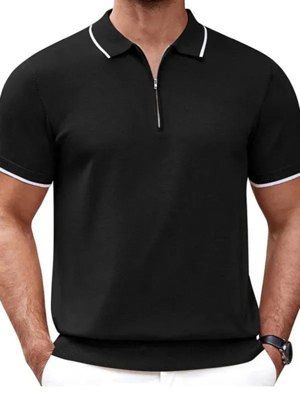 LeStyleParfait Men's T-Shirts Casual Polo Plain-Solid Short Sleeves-Polo Shirt