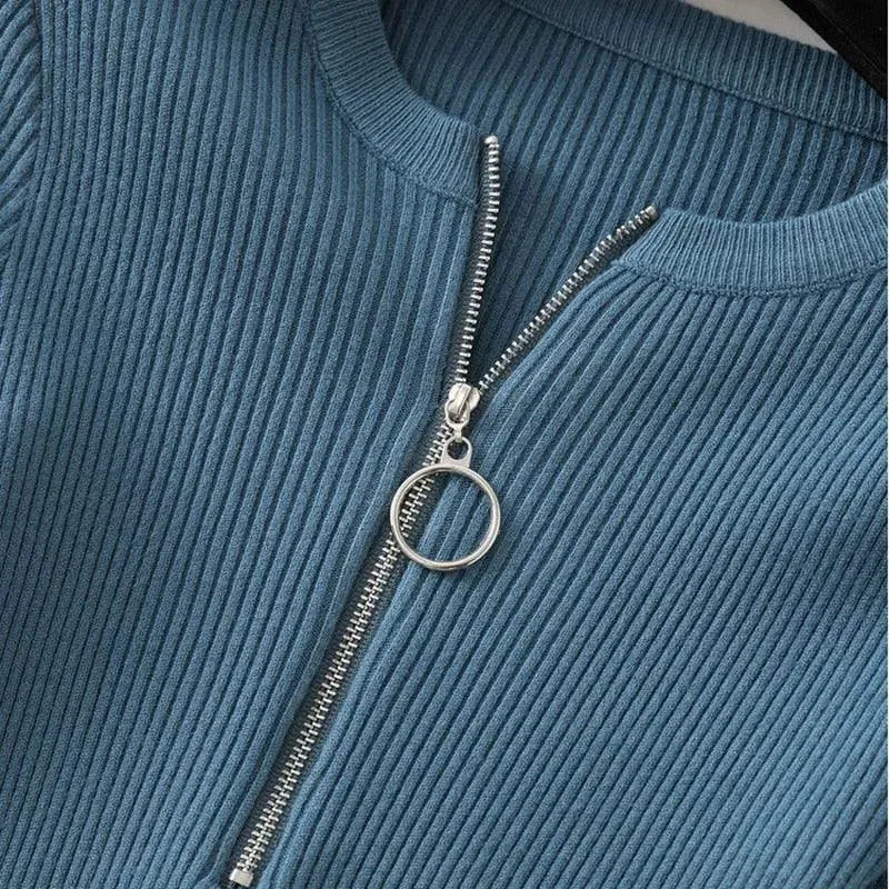 Zipper Mock Neck Sweater - Pullover Sweater - LeStyleParfait