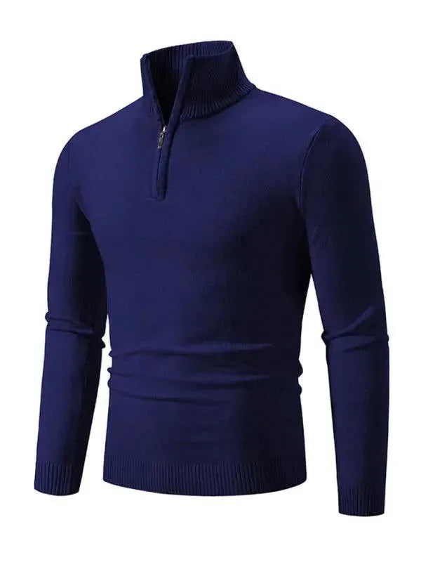 Zipper Turtleneck Men Pullover Sweater - Pullover Sweater - LeStyleParfait