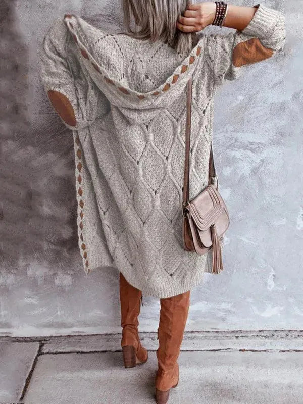 Casual Panel Hooded Women Cardigan Sweater - Cardigan Sweater - LeStyleParfait