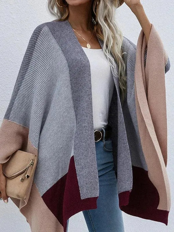 Women Plaid Oversized Loose Poncho - Poncho - LeStyleParfait