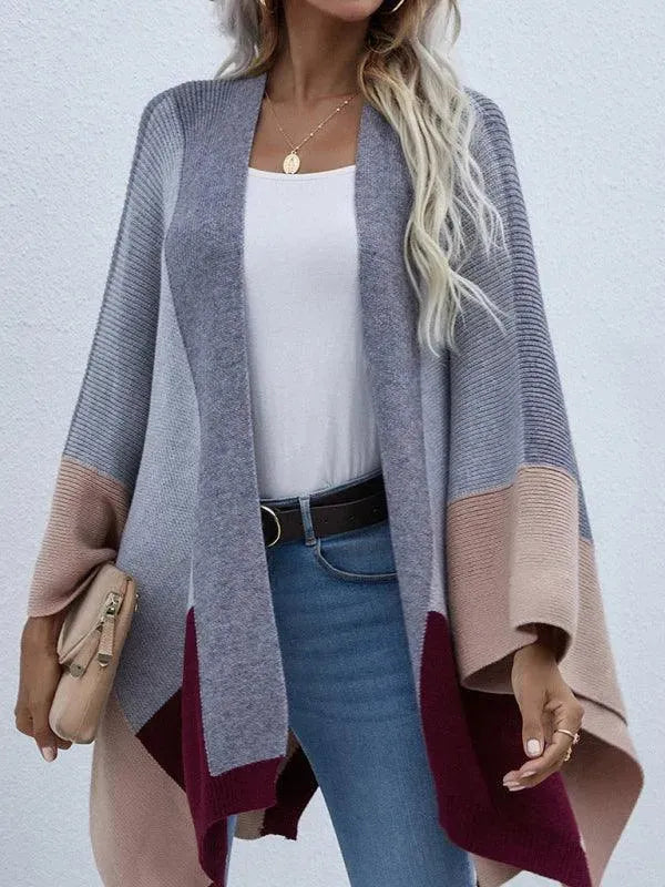 Women Plaid Oversized Loose Poncho - Poncho - LeStyleParfait