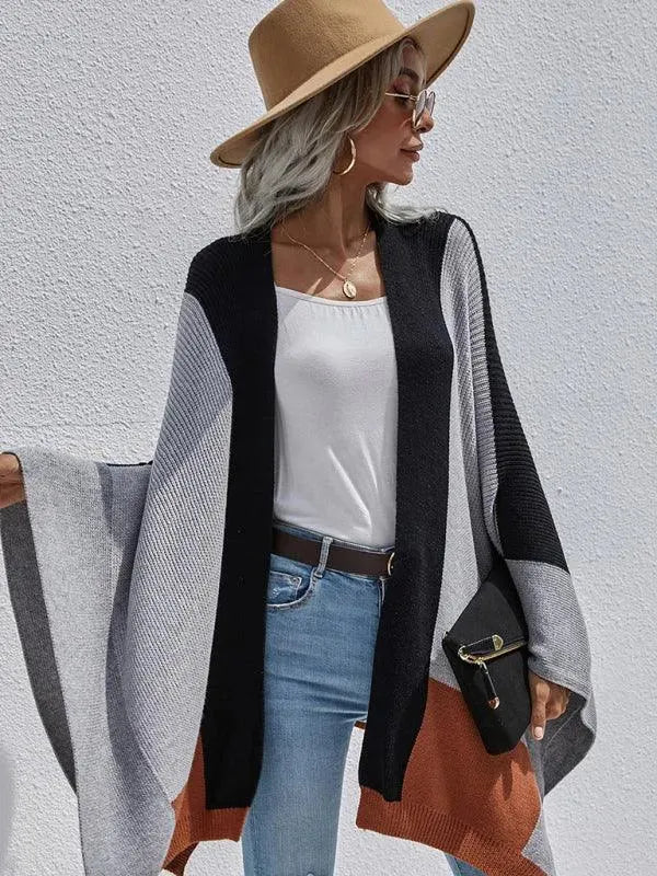 Women Plaid Oversized Loose Poncho - Poncho - LeStyleParfait