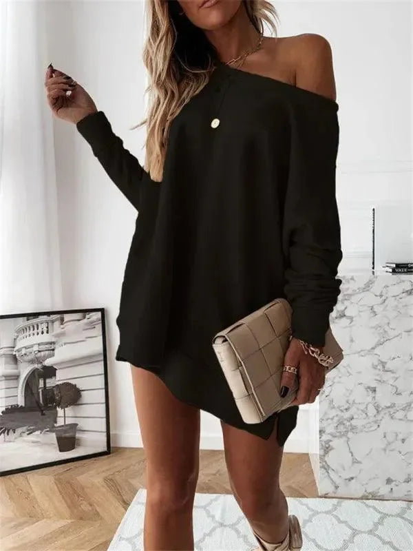 Women Plain-Solid Loose Sweatshirt Essential Style-Women Sweatshirt-LeStyleParfait