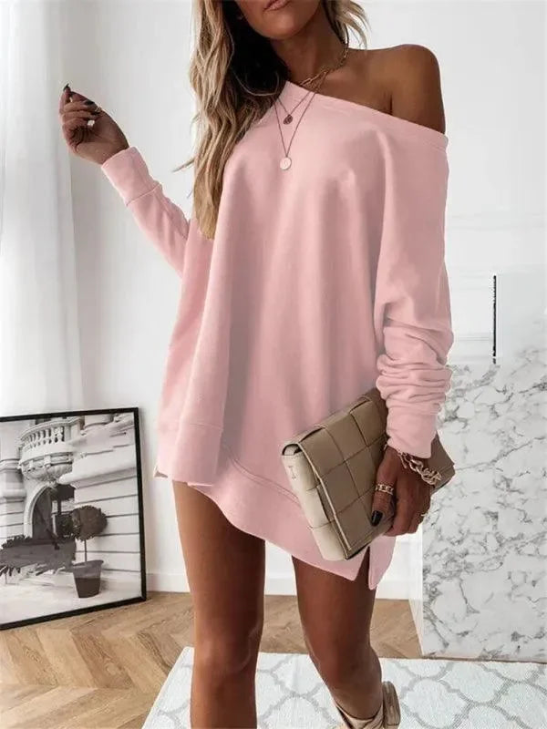 Women Plain-Solid Loose Sweatshirt Essential Style-Women Sweatshirt-LeStyleParfait