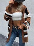 Women’s Colorblock V-Neck Cardigan Sweater – Open Front